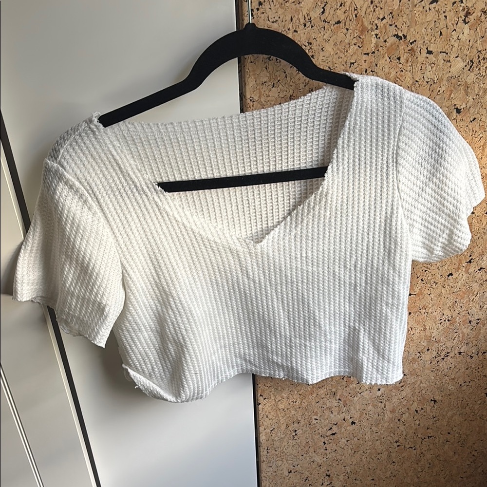 White Textured Off The Shoulder Women's Top